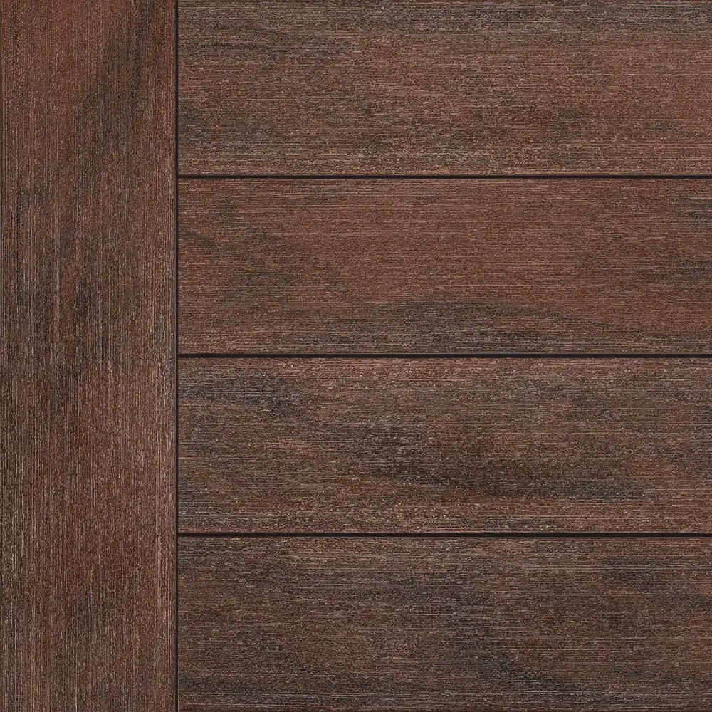 TruNorth Enviroboard and Accuspan Brazilian Cherry composite decking colour swatch dark red brown wood look