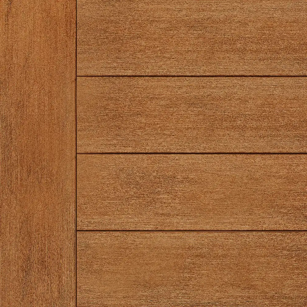 TruNorth composite decking swatch in Caramel colour with warm golden brown woodgrain texture and low-maintenance finish