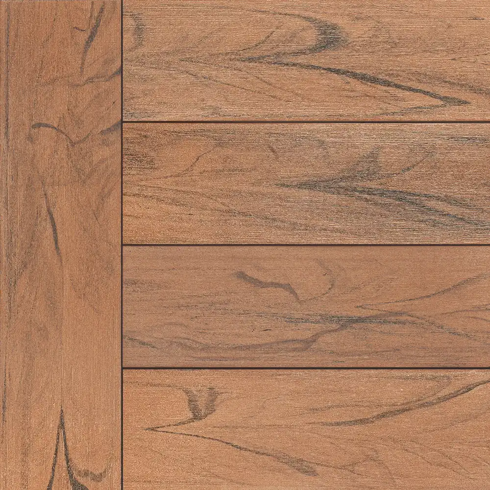 TruNorth Accuspan Tigerwood composite grooved decking boards with wood grain finish