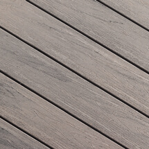 A close up view of TruNorth Decking boards in the colour Amazon Gray
