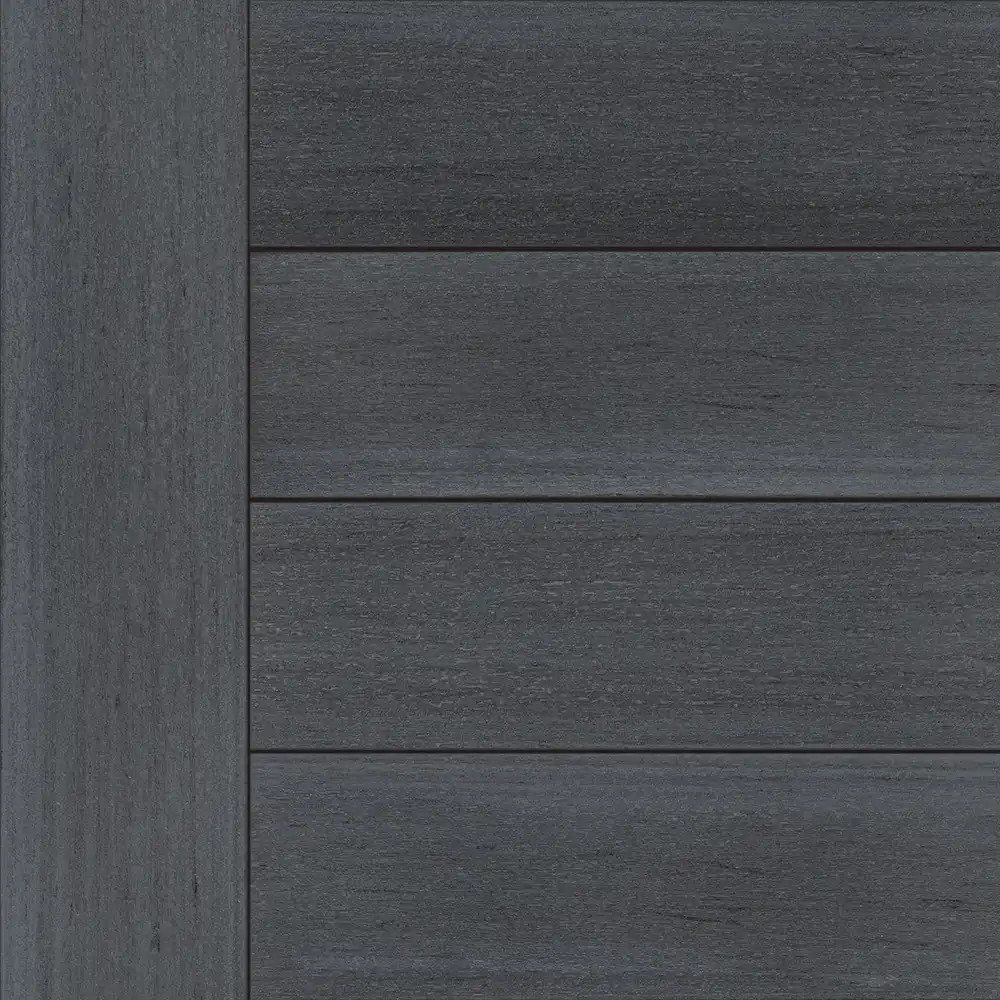 TruNorth Clubhouse Aurora Raven composite decking colour swatch featuring a rich dark grey decking finish.
