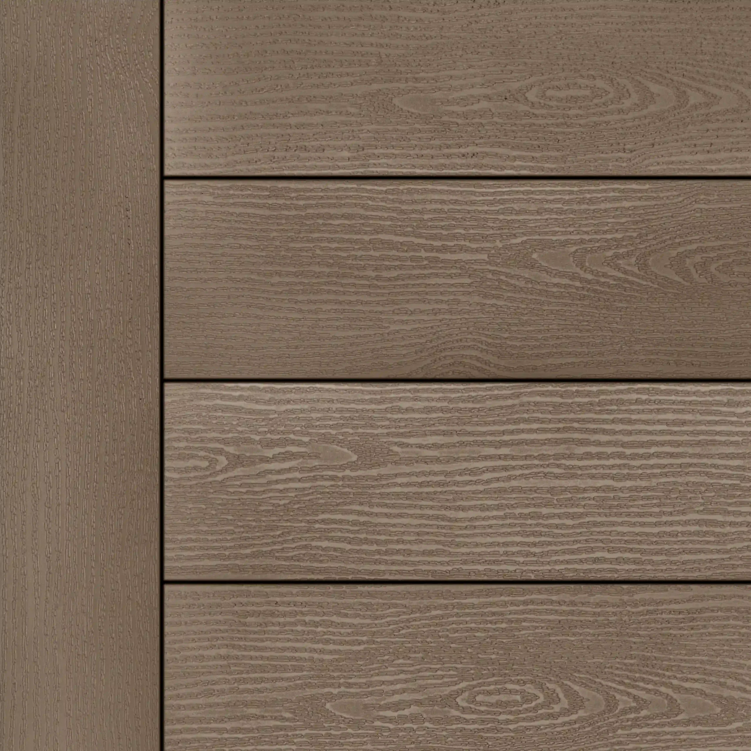 TruNorth Clubhouse Ultra Cobblestone composite decking colour swatch featuring a soft stone-grey wood-look finish.