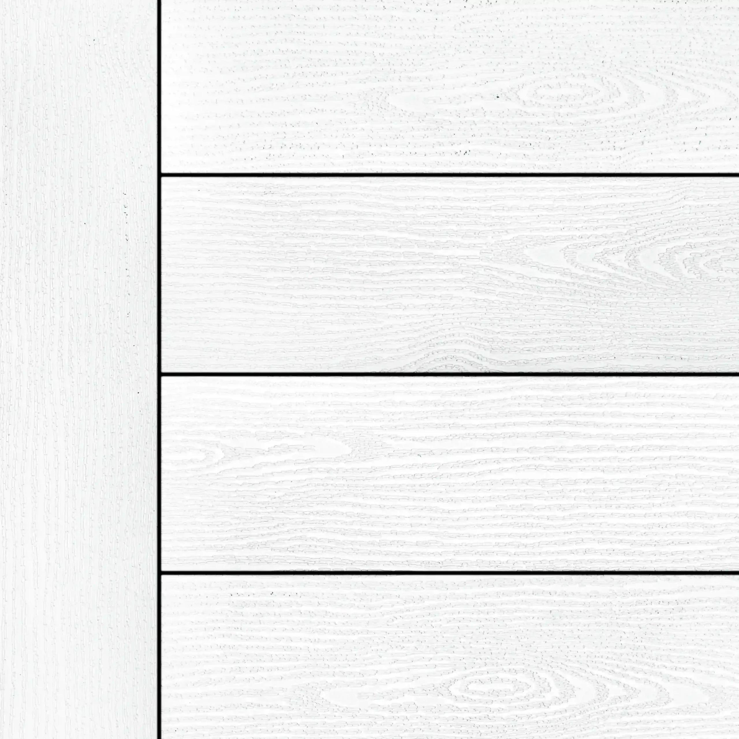 TruNorth Clubhouse Ultra Polar White composite decking colour swatch featuring a clean bright white decking finish.
