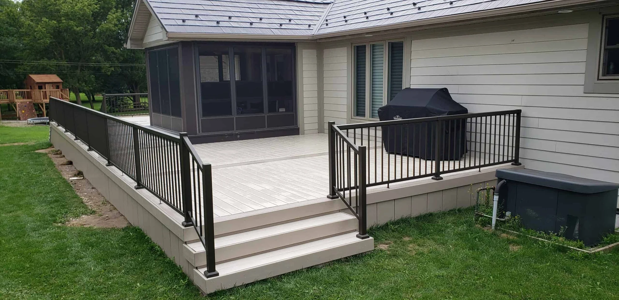 TruNorth Clubhouse Sandstone deck installation photo