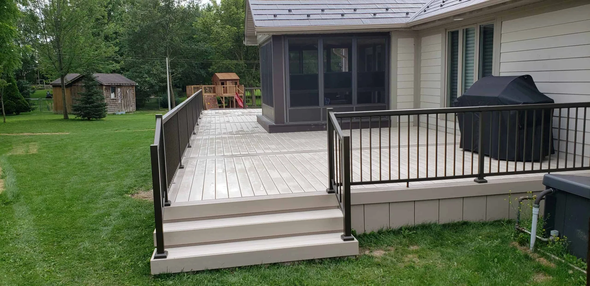 TruNorth Clubhouse Sandstone deck installation photo