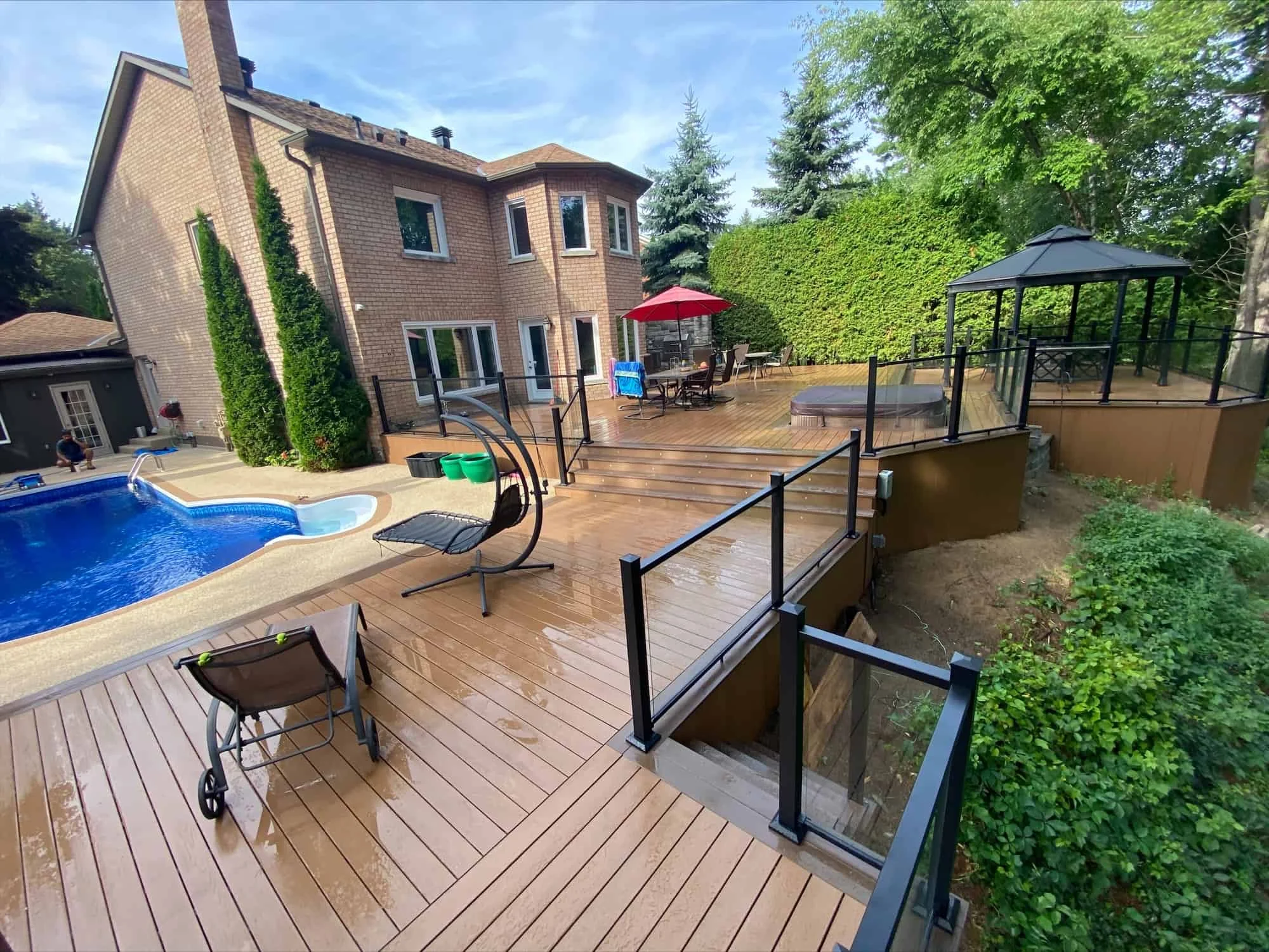 TruNorth Composite Tropical Walnut deck installation photo