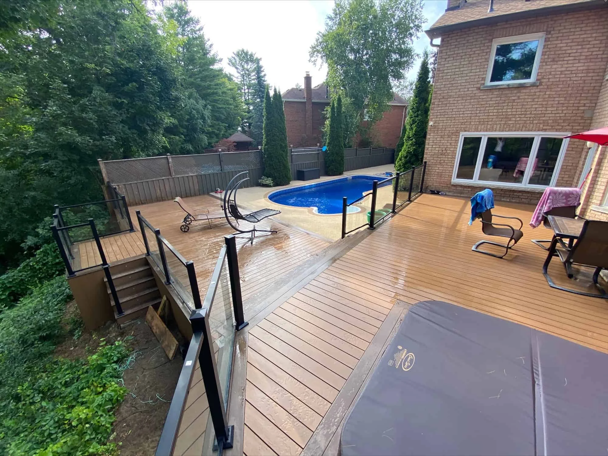 TruNorth Composite Tropical Walnut deck installation photo