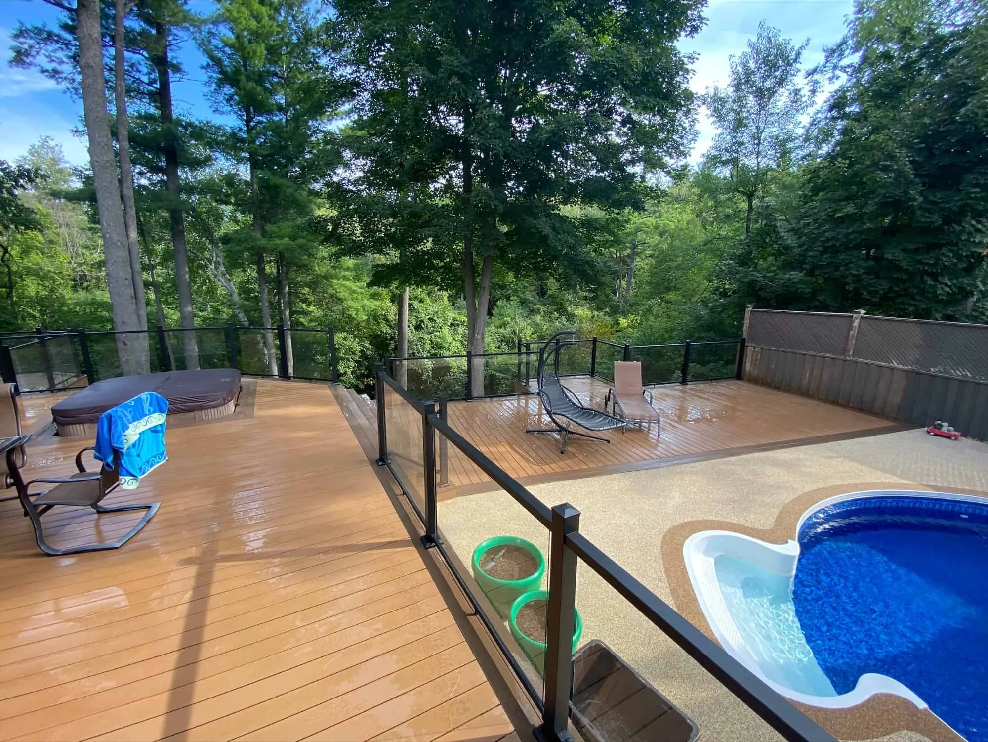 TruNorth Composite Tropical Walnut deck installation photo