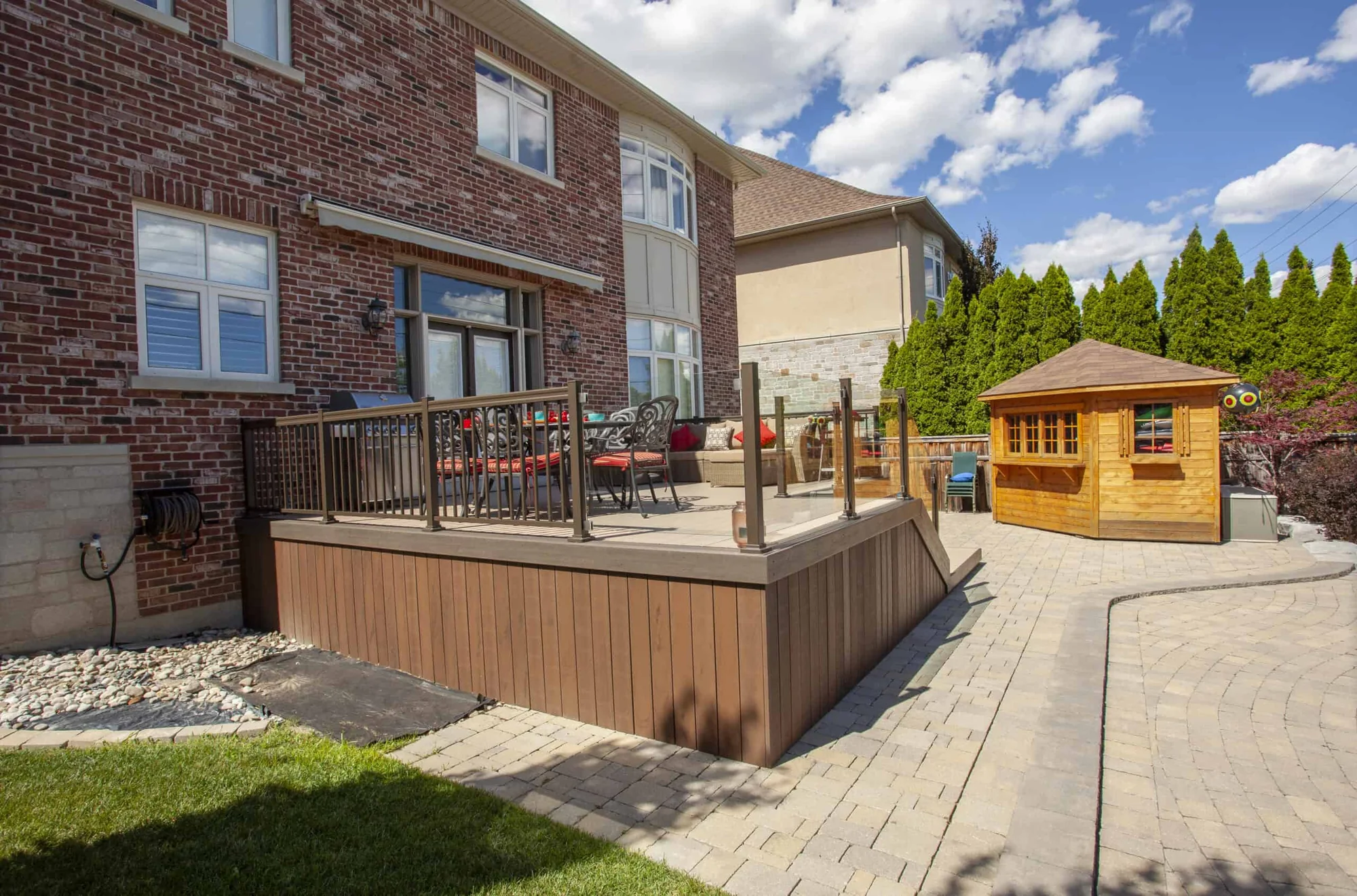 TruNorth Composite Tropical Walnut deck installation photo