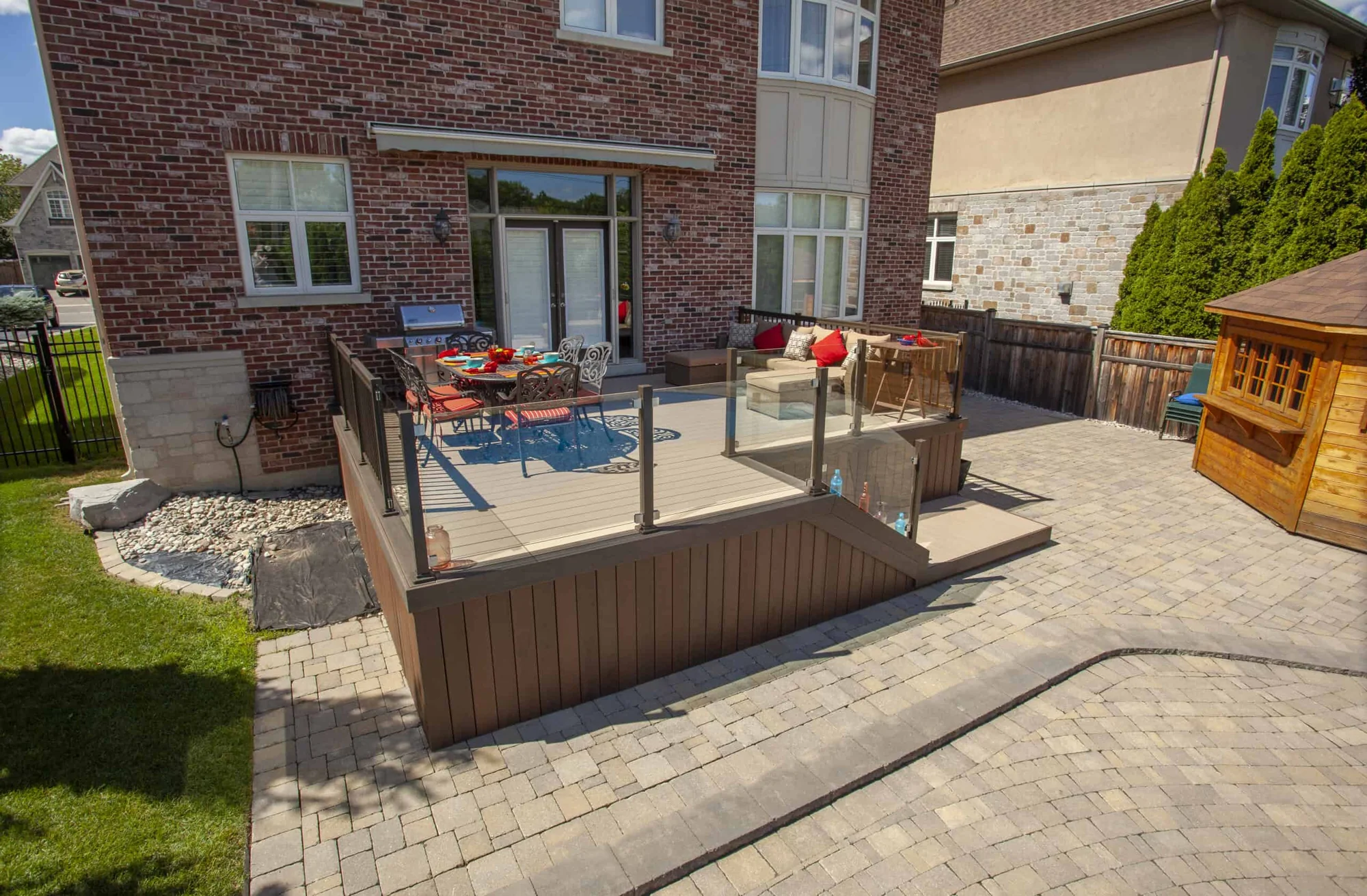 TruNorth Clubhouse Cobblestone deck installation photo